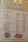 Toros Lokantası menu