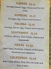 Cilantros Mexican menu