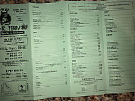 Mr Teriyaki menu