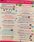 Chez Sylvie menu