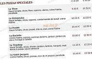 Le Kiosque à Pizzas menu