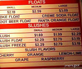 Shell's Ice Cream Grill menu