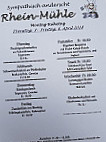 Restaurant Rhein-Mühle menu