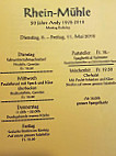 Restaurant Rhein-Mühle menu