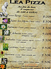 Léa Pizza menu