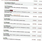 Le Kiosque à Pizzas menu