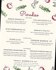 Paradiso menu