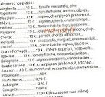 Restaurant Pizzeria du Vel d'Hiv menu