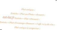 Cafe Restaurant Bar des Bienvenues menu