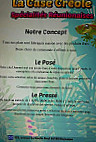 La Case Creole menu