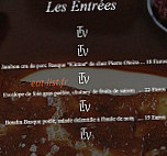 Le Temps de Vivre menu