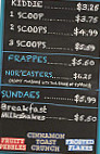 Holy Cow Ice Cream Cafe menu