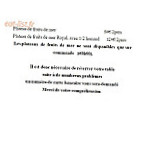 Côté Mer menu