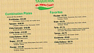 Taqueria El Mexicano menu