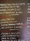 Le Vintrépide menu