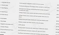 Chef's Tandoor menu