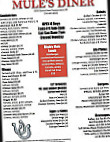 Mule's Diner menu