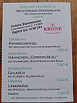 Cafe Krone menu