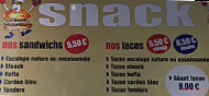 Espace Food menu