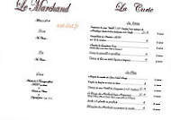 La Table Des Marchands menu