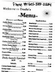 Trudies menu