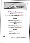 L'ardoise menu