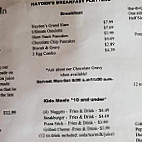 Hayden Drive-in menu