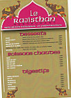 Le Rajisthan menu