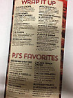 Pj's Grill menu