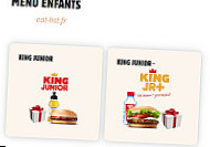 Burger King menu