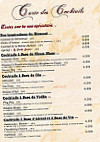 La Vieille Braise menu