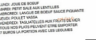 Le Cameleon menu