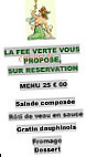 La Fée Verte menu