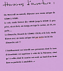 Chez Hortense menu