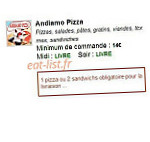 Andiamo PIZZA menu