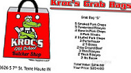 Kroc's Butcher Shop menu