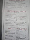 Hesperia House menu