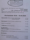 Zum Unteren Krug menu