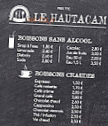 Le Hautacam menu