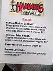 Hammer's Grill menu