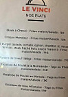 Le Vinci menu