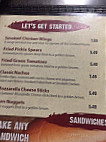 Rib Shack menu