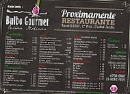 Bulbo Gourmet menu