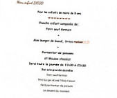 Le Bistrot menu