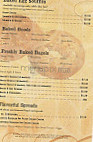 Panera Bread menu