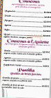 La Rose des Sables menu