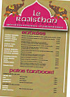 Le Rajisthan menu