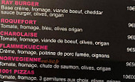 Aux Mille Et Une Pizzas menu