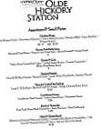 Olde Hickory Station menu