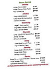 Elizabeth's Italian menu